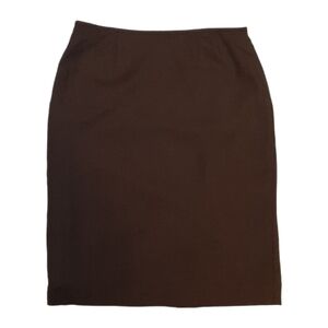 Kasper Midi Pencil Skit Brown Wool Look Over Knee Business Office Work